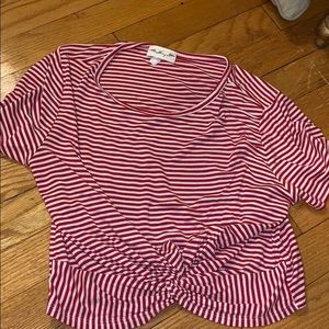 Stripped crop top knotted